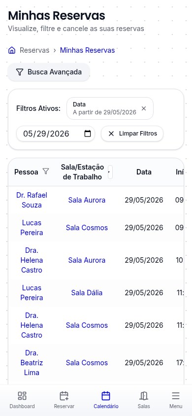 Zenplex no celular — agenda e reservas na palma da mão